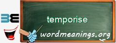 WordMeaning blackboard for temporise